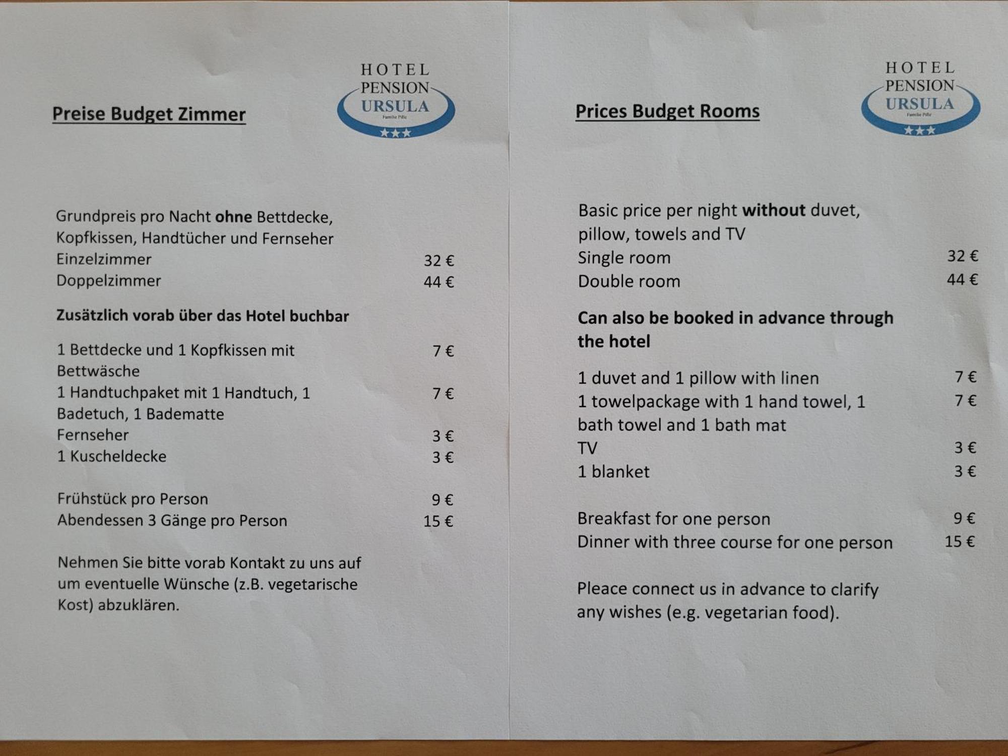 Hotel-Pension Ursula Бад Захса Стая снимка